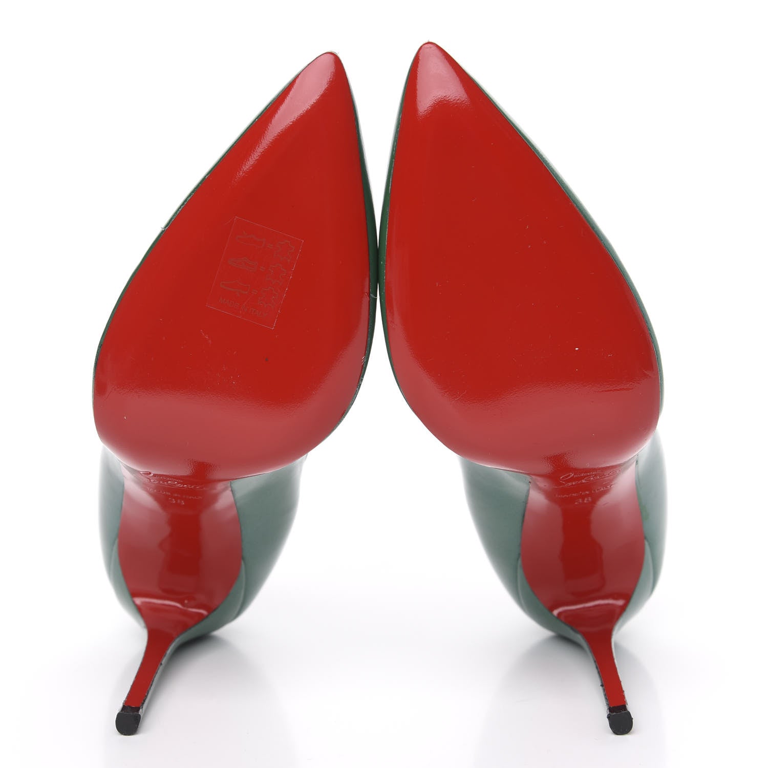 Christian Louboutin Kid Pigalle Follies 100 Pumps 38 Green Paint 5 of 9
