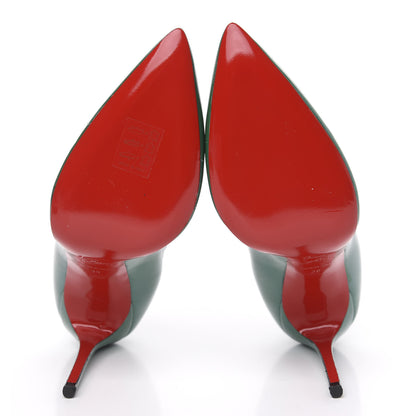 Christian Louboutin Kid Pigalle Follies 100 Pumps 38 Green Paint 5 of 9