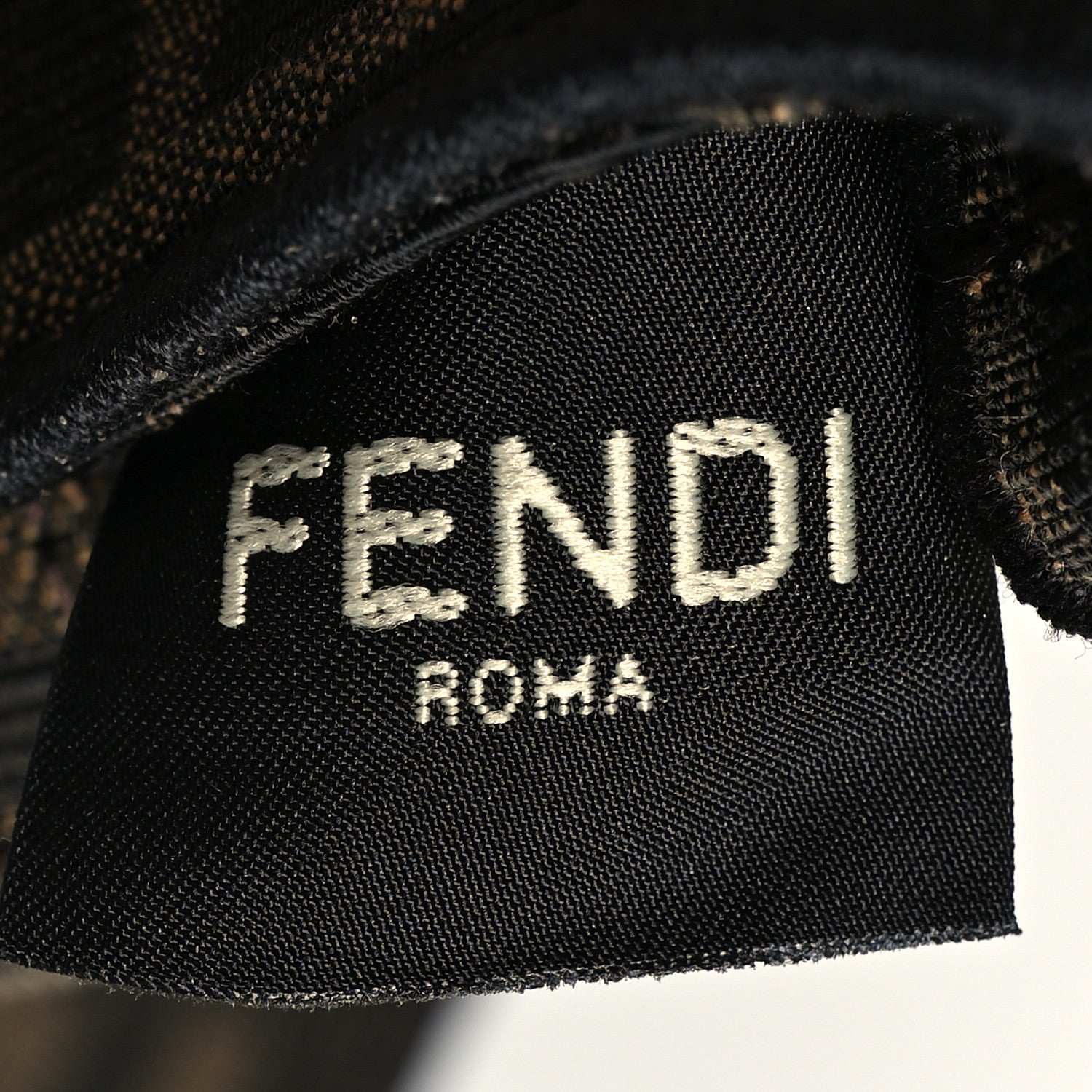 Fendi Fabric Jacquard FF 1974 Mini Baguette Tobacco Moro Black 7 of 11