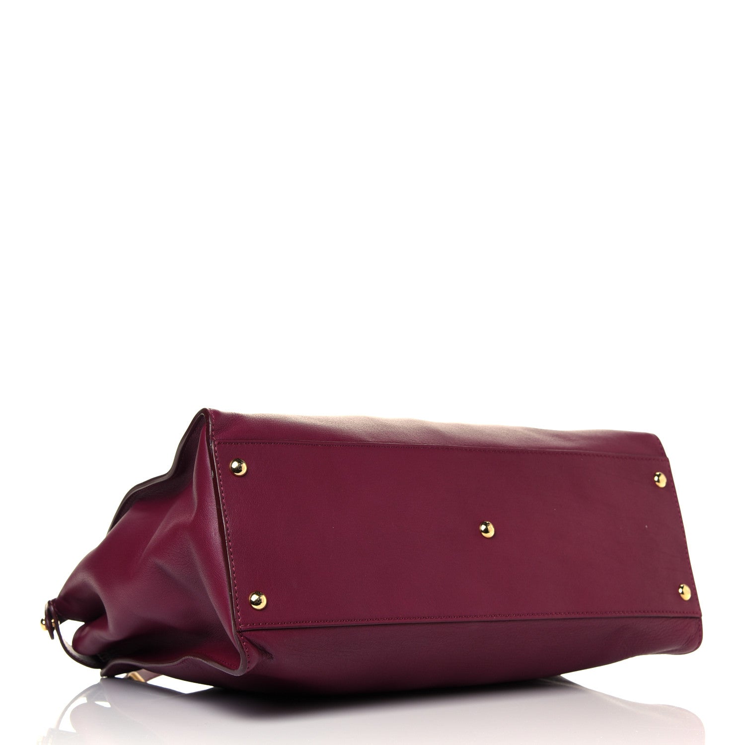 Fendi Vitello Dolce Marmol Large Peekaboo Iconic Satchel Bordeaux Graphite 5 of 13