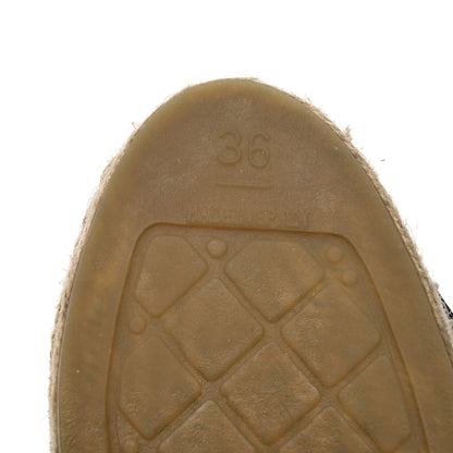 Chanel Fabric Patent Calfskin CC Espadrilles 36 Black 7 of 9