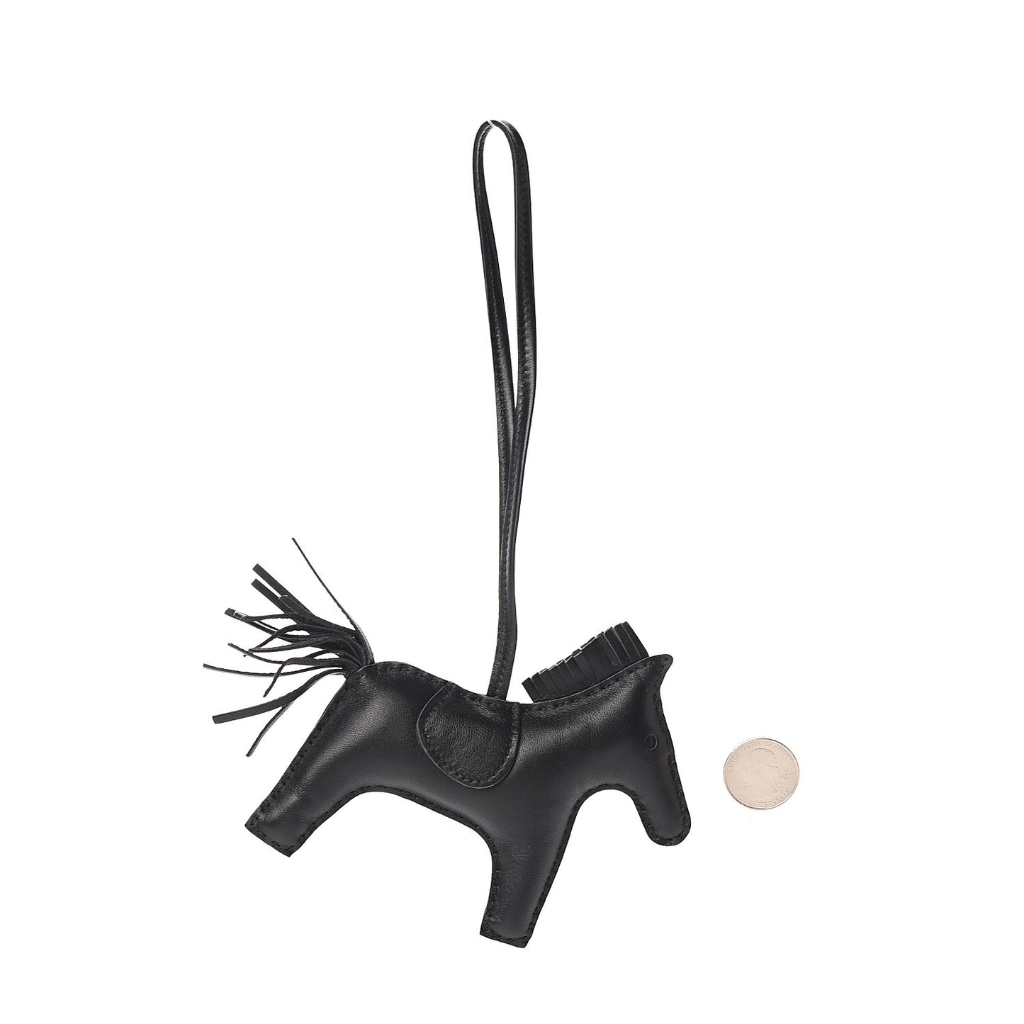 Milo Lambskin Grigri Rodeo Horse Bag Charm MM So Black