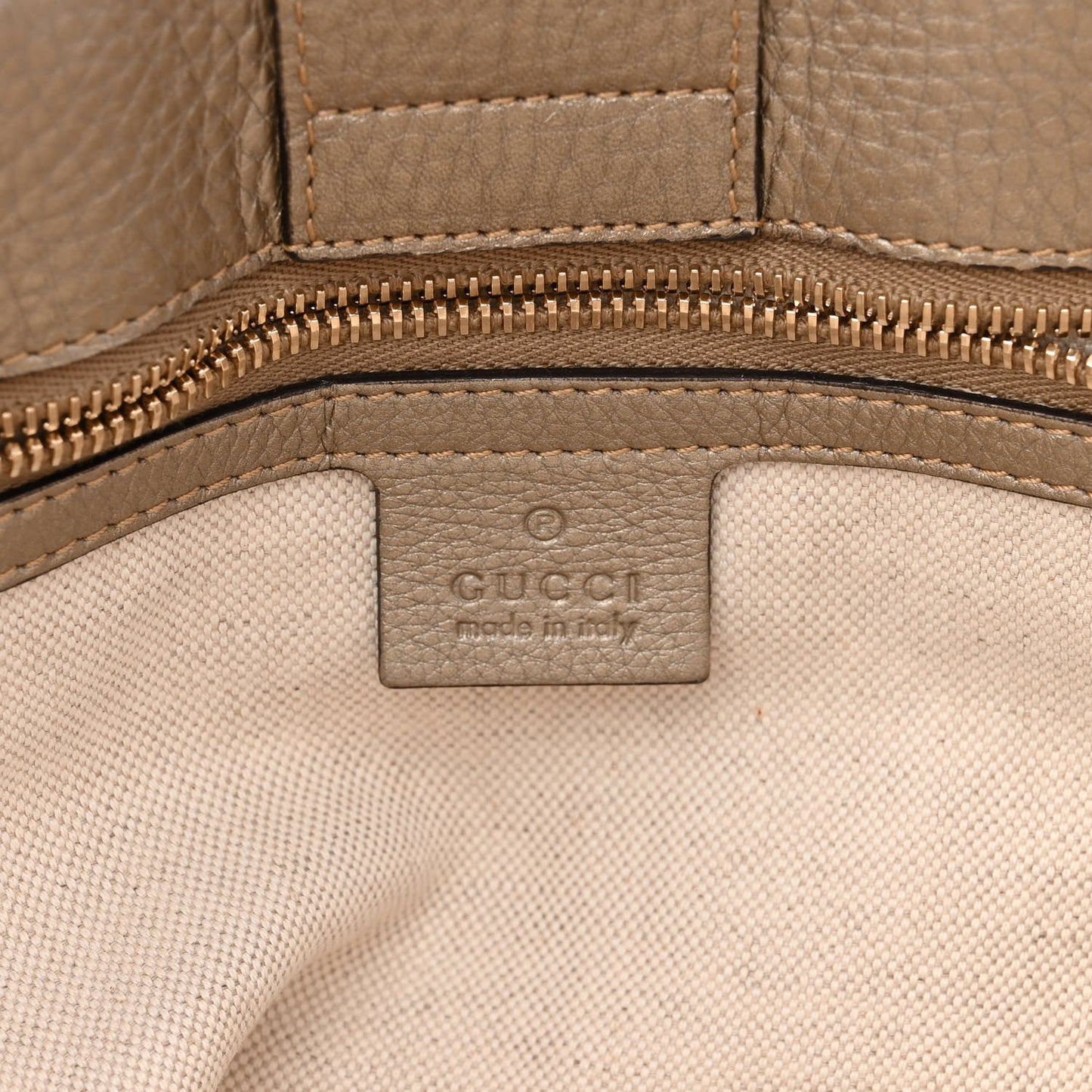 Metallic Pebbled Calfskin Medium Bamboo Shopper Tote Golden Beige