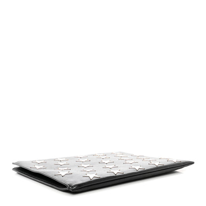 Saint Laurent Calfskin Star Rider iPad Pouch Black Silver 4 of 10