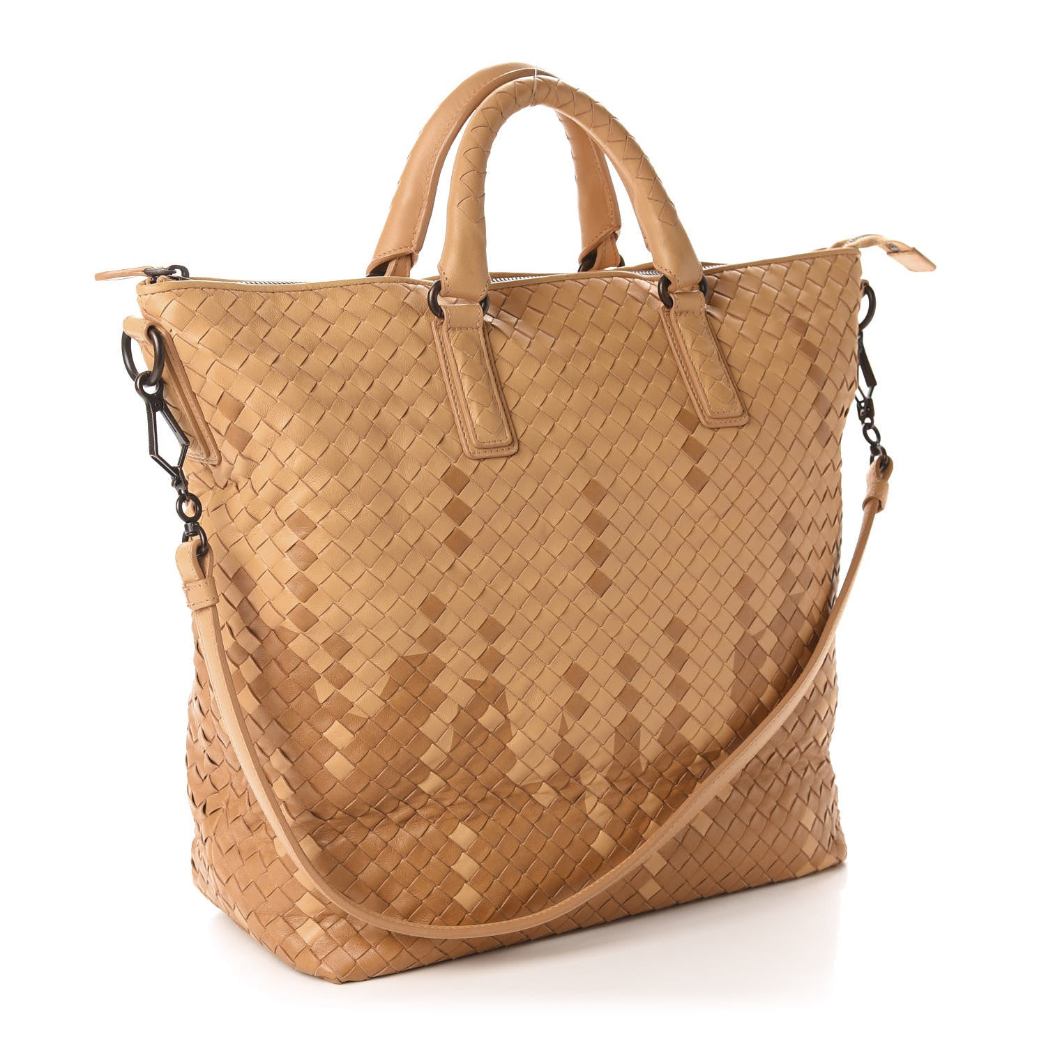 Bottega Veneta Nappa Intrecciato Medium Convertible Tote Camel 4 of 12