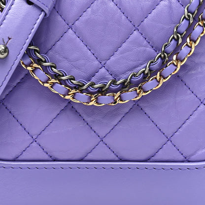 Chanel Aged Calfskin Quilted Small Gabrielle Hobo Purple 8 of 10