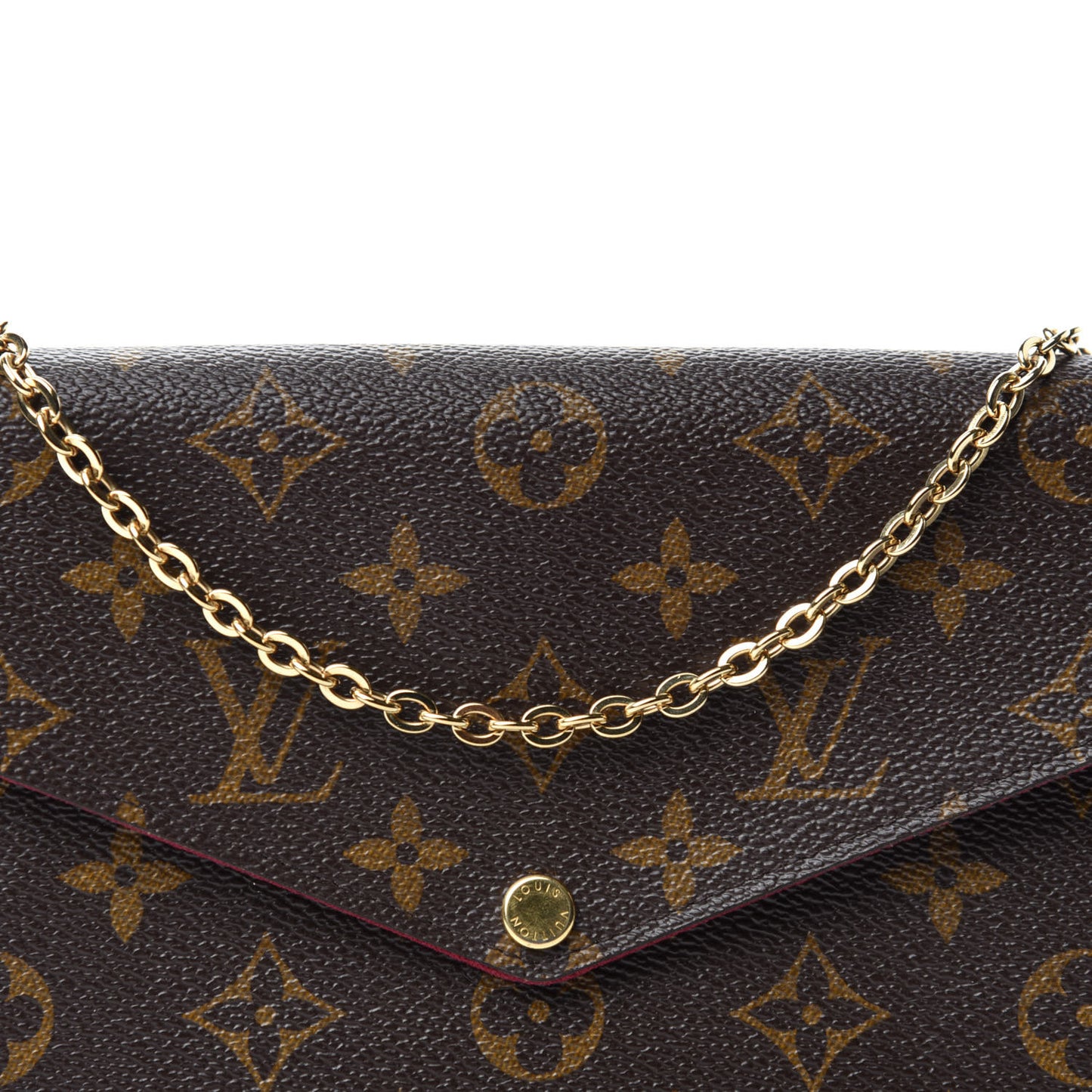 Monogram Pochette Felicie Chain Wallet Fuchsia