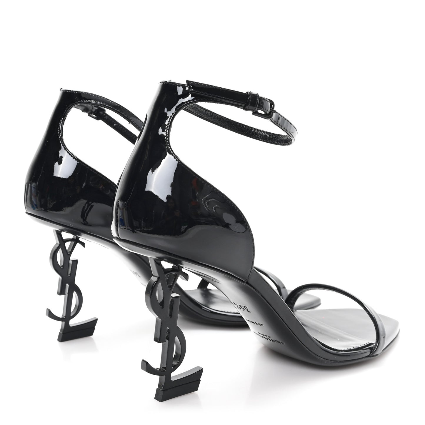 Patent Calfskin Opyum 85 Sandals 36.5 Black