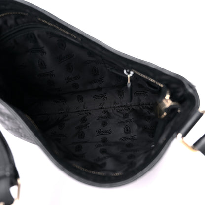 Gucci Guccissima Medium Flat Messenger Bag Black 5 of 12