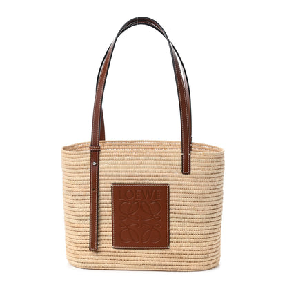 Loewe Raffia Square Basket Tote Bag Natural Tan 1 of 11