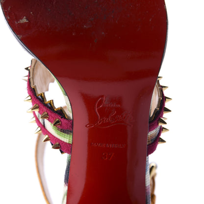 Christian Louboutin Metallic Glitter Spiked Montezumina 85 Sandals 37 Multicolor 8 of 8