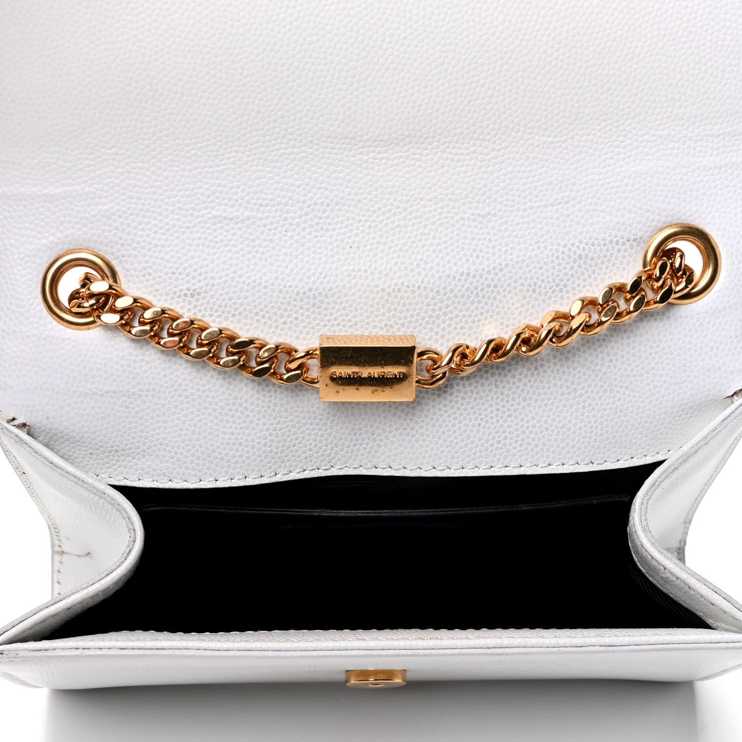 Saint Laurent Grain De Poudre Small Monogram Kate Satchel Optical White 4 of 4