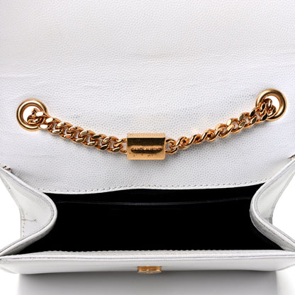 Saint Laurent Grain De Poudre Small Monogram Kate Satchel Optical White 4 of 4