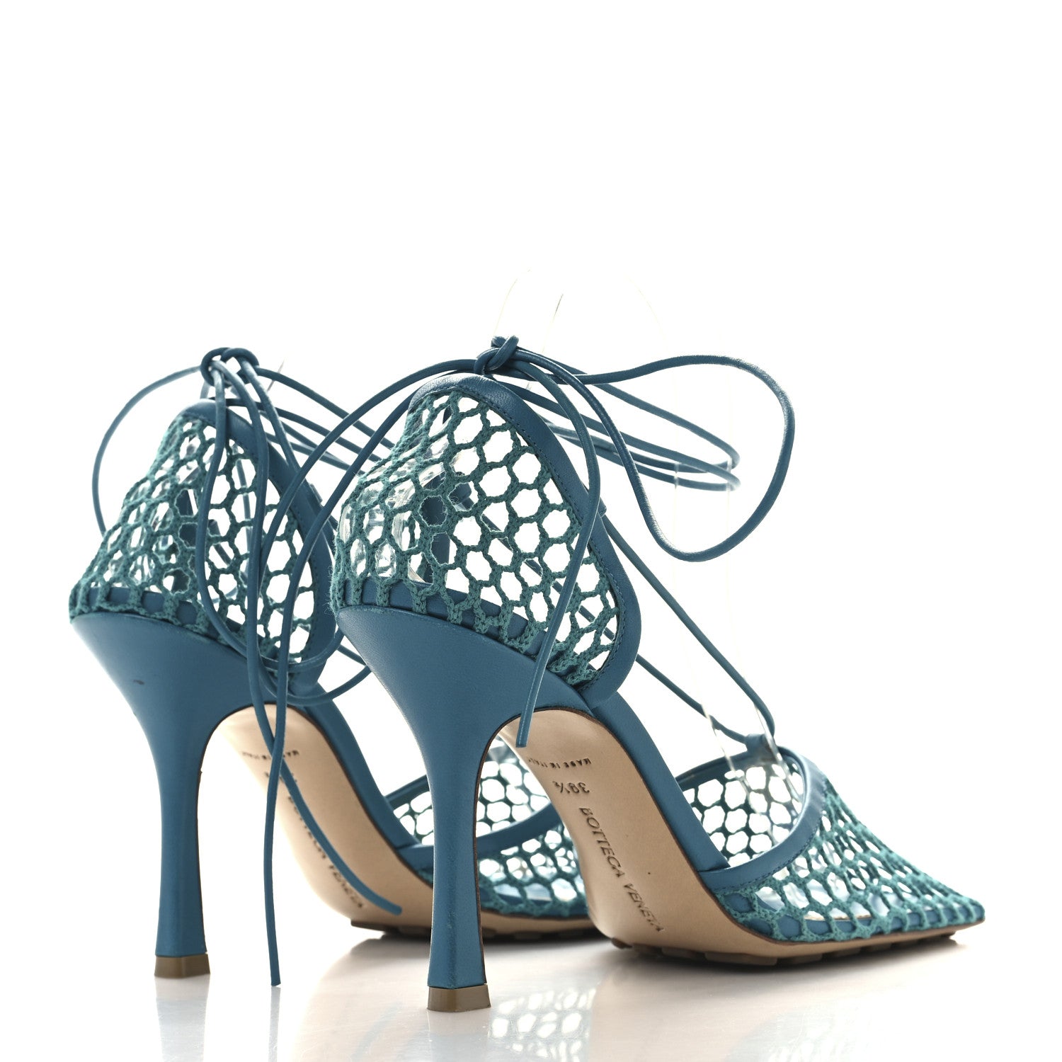 Bottega Veneta Mesh Nappa Stretch Ankle Tie 90mm Sandals 39.5 Blaster 5 of 8