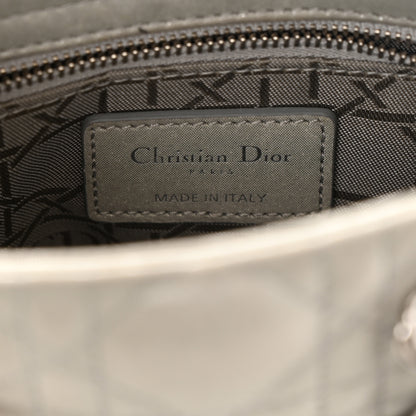 Christian Dior Metallic Nubuck Cannage Mini Lady Dior Silver 6 of 11