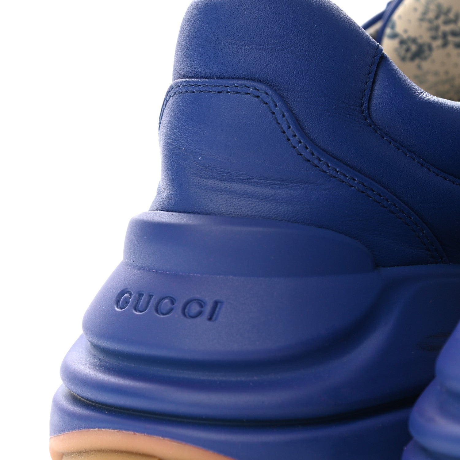 Gucci X MLB Calfskin NY Yankees Mens Rhyton Sneakers 10.5 Electric Blue 10 of 18