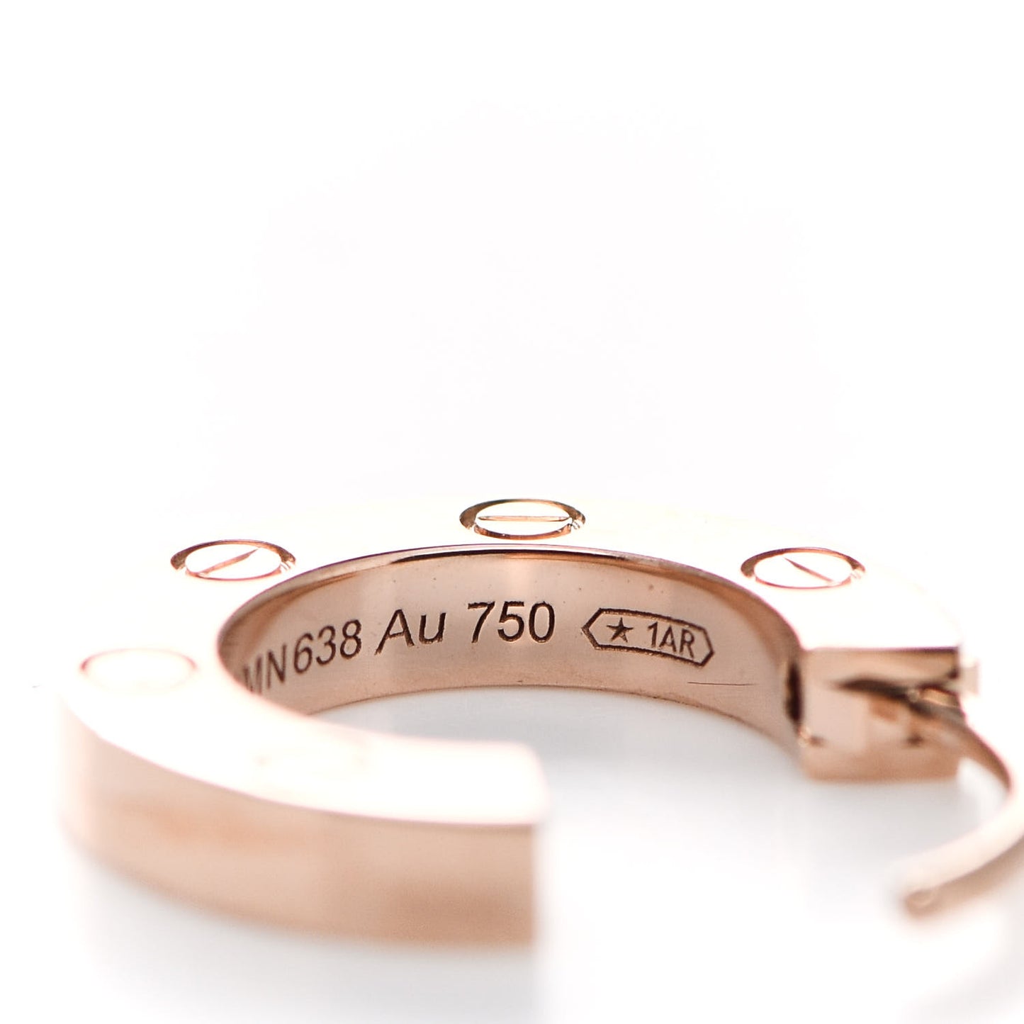 18K Pink Gold Single LOVE Hoop Earring