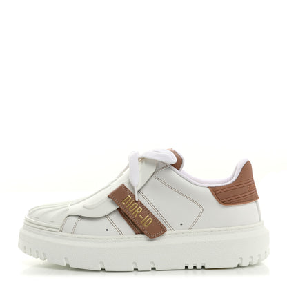 Christian Dior Calfskin Bi-Color Dior-ID Platform Sneakers 38.5 White Nude 1 of 9