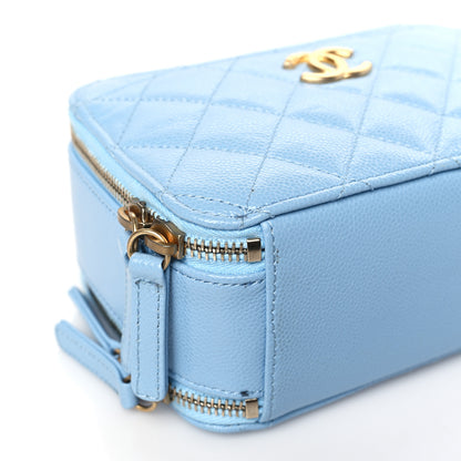 Chanel Caviar Quilted Small Pick Me Up Vanity Case Light Blue 9 of 10