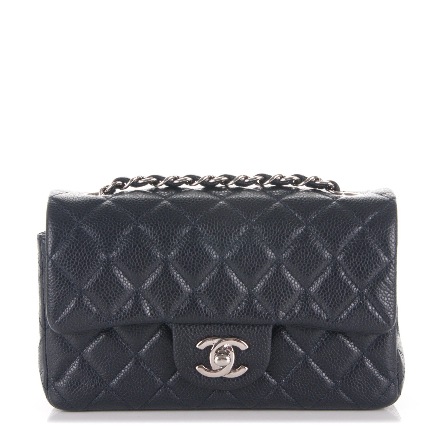 Chanel Caviar Quilted Mini Rectangular Flap Navy Blue 1 of 7