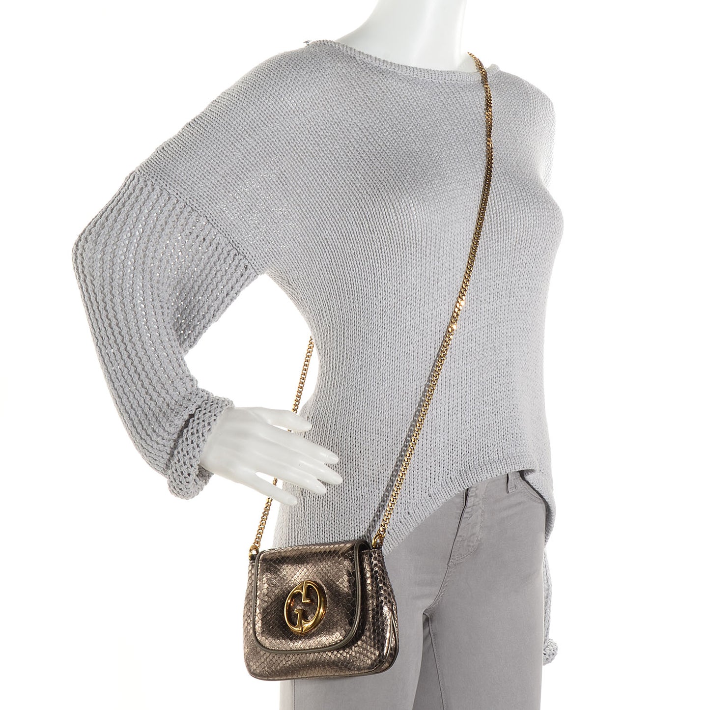 Python Small 1973 Chain Shoulder Bag Gunmetal