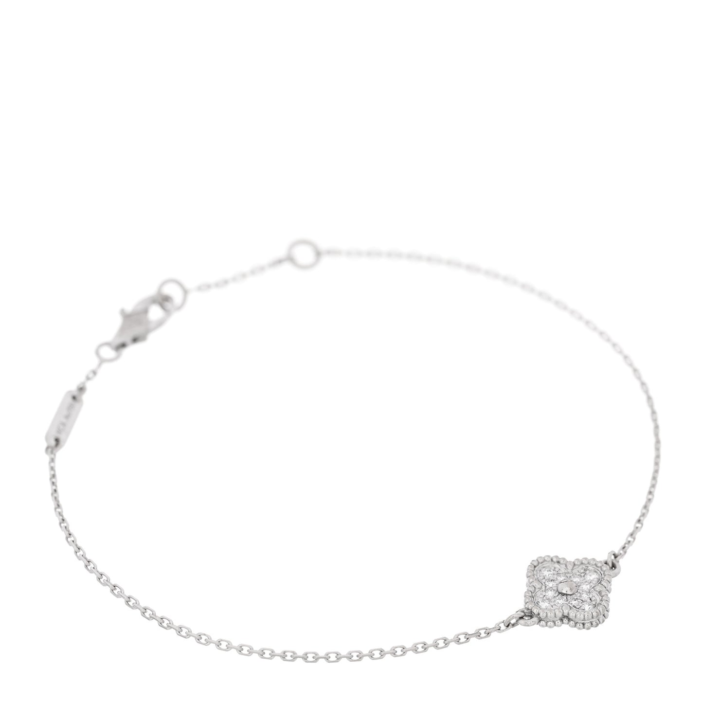 18K White Gold Diamond Sweet Alhambra Bracelet