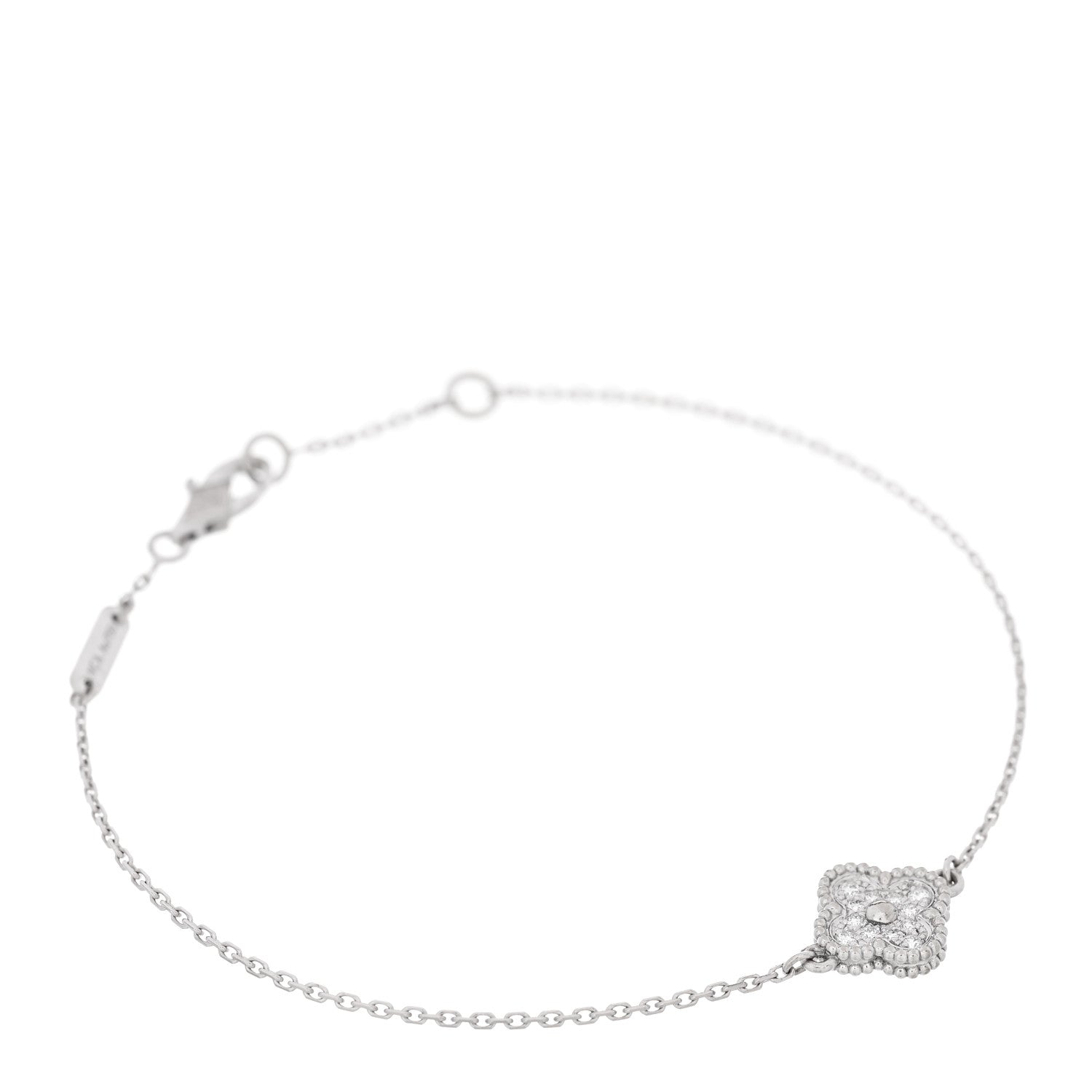 Van Cleef & Arpels 18K White Gold Diamond Sweet Alhambra Bracelet 1 of 5