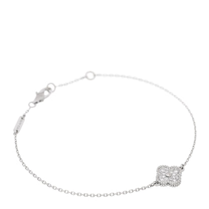 Van Cleef & Arpels 18K White Gold Diamond Sweet Alhambra Bracelet 1 of 5