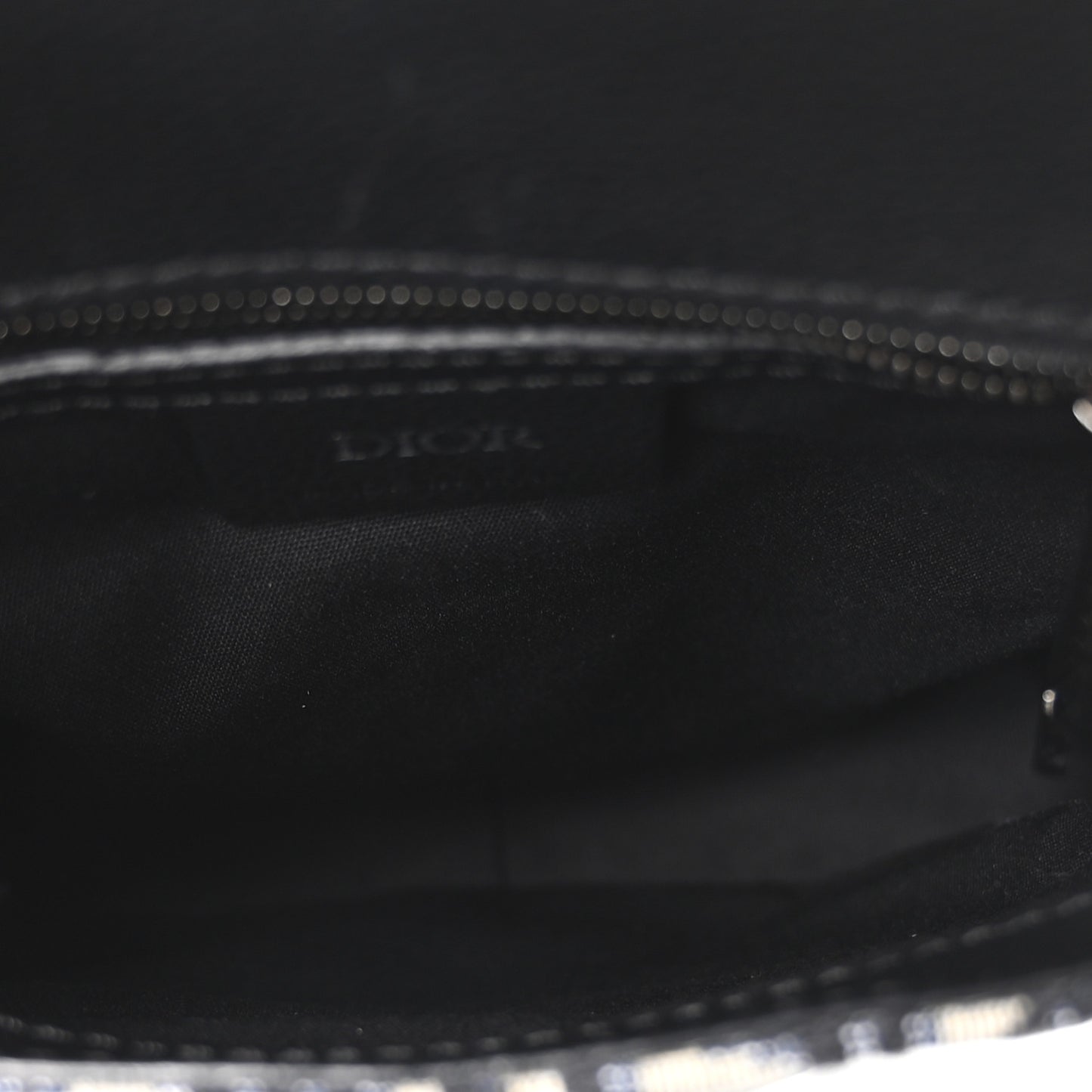 Grained Calfskin Oblique Saddle Vertical Messenger Pouch Beige Black
