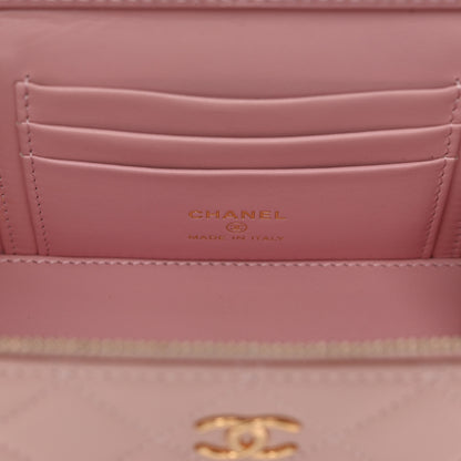 Chanel Lambskin Quilted Pearl Enamel Small Vanity Case With Chain Light Pink 6 of 10