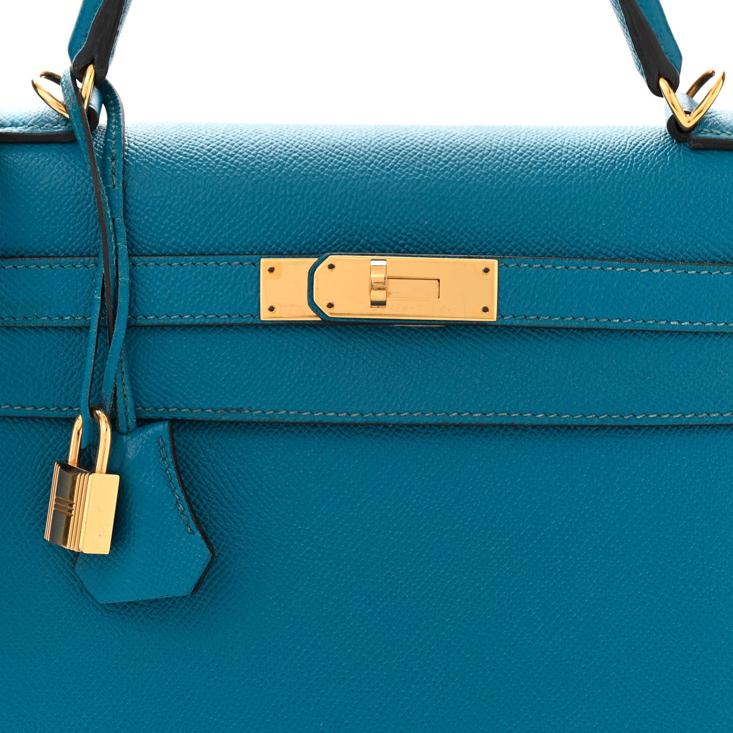 Hermes Epsom Kelly Sellier 32 Bleu Izmir 8 of 16