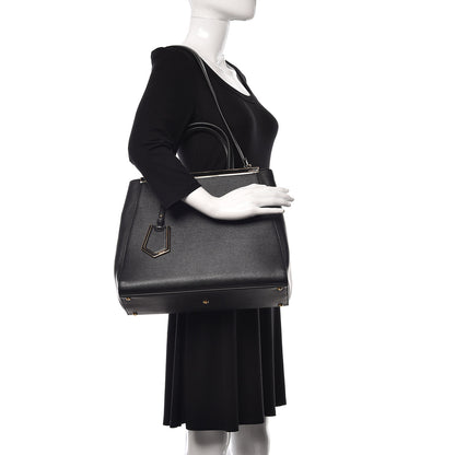 Fendi Vitello Elite Regular 2Jours Tote Black 2 of 9