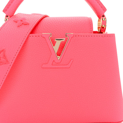Louis Vuitton Taurillon Monogram Tuffetage Capucines Mini Fluo Pink 7 of 9