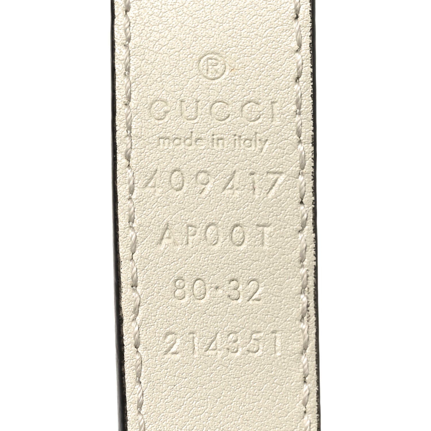 Gucci Calfskin Double G 20mm Belt 80 32 Mystic White 4 of 4