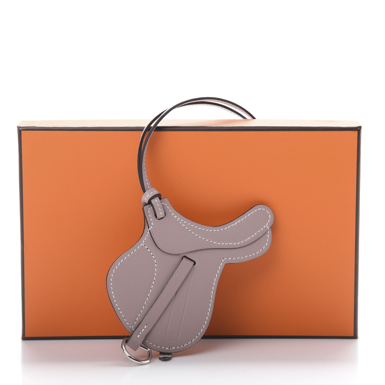 Hermes Swift Paddock Selle Horse Saddle Bag Charm Etoupe 4 of 4