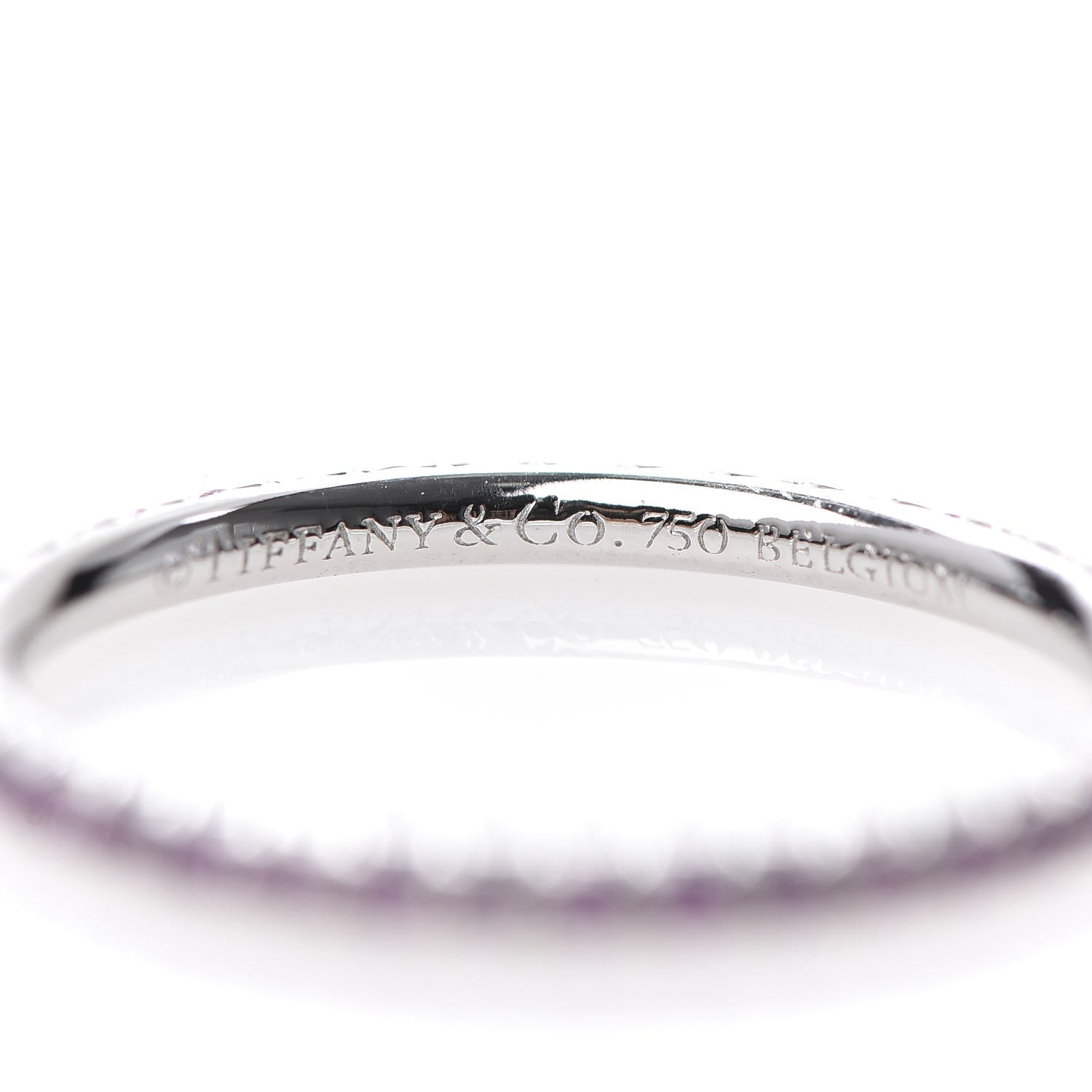 Tiffany 18K White Gold Pink Sapphire Metro Ring 48 4.5 4 of 5
