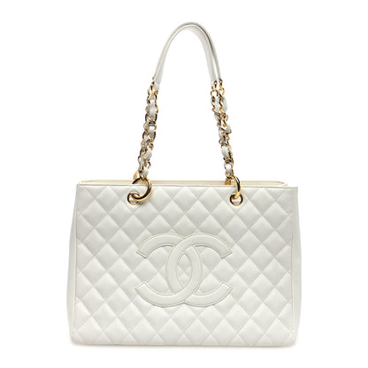 Chanel Caviar Quilted Grand Shopping Tote GST White 1 of 11