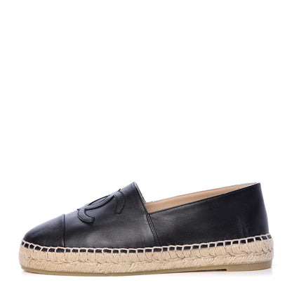 Chanel Lambskin CC Espadrilles 37 Black 1 of 9