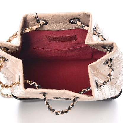 Chanel Aged Calfskin Quilted Small Gabrielle Backpack Beige Black 5 of 8