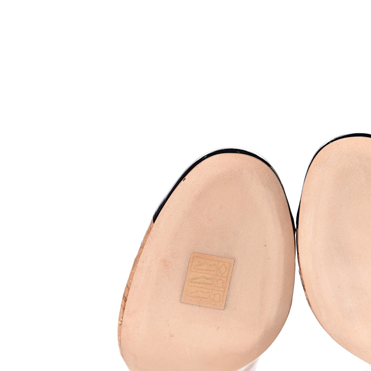 Patent Cork Cap Toe CC Slingbacks 38 Beige