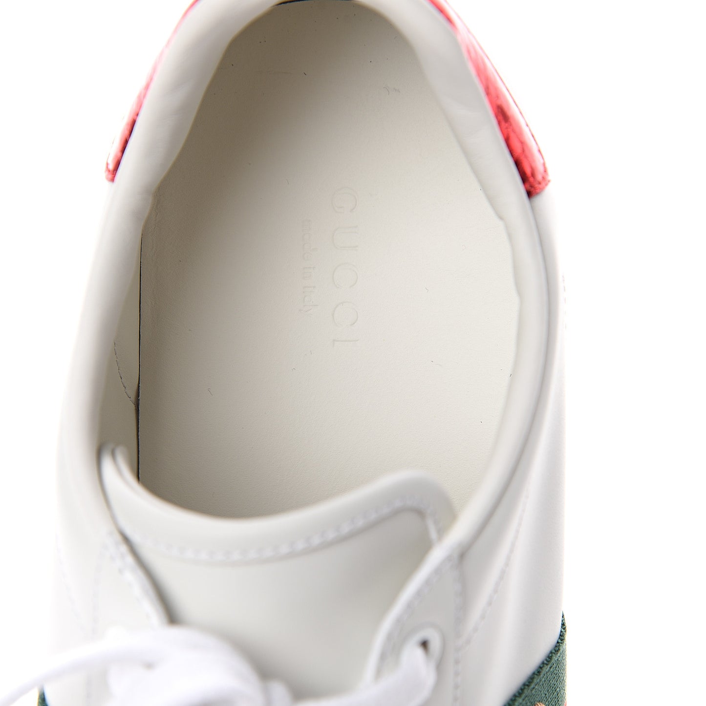 Calfskin Ayers Bee Embroidered Womens Ace Sneakers 40.5 White Green
