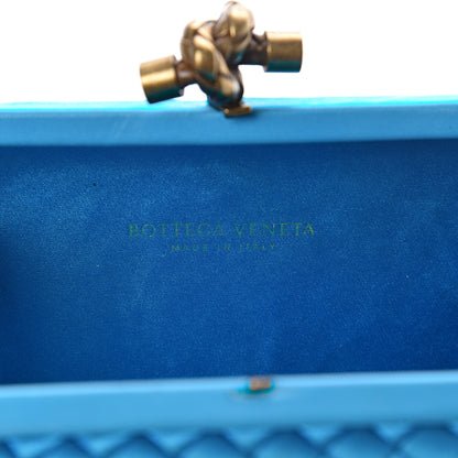 Bottega Veneta Satin Intrecciato Impero Knot Clutch Teal 5 of 7