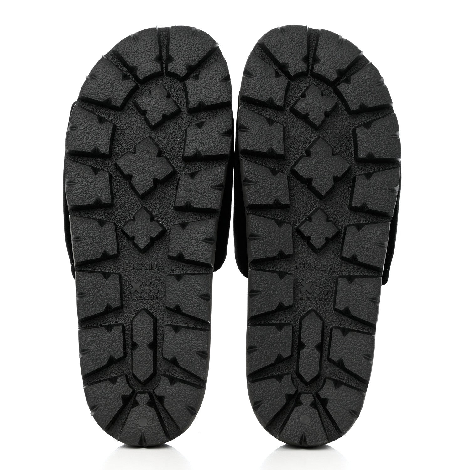 Prada Velvet Logo Lug Sole 20mm Slide Sandals 38 Black 5 of 9