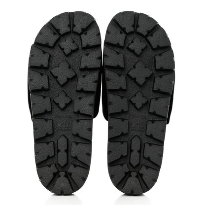 Prada Velvet Logo Lug Sole 20mm Slide Sandals 38 Black 5 of 9
