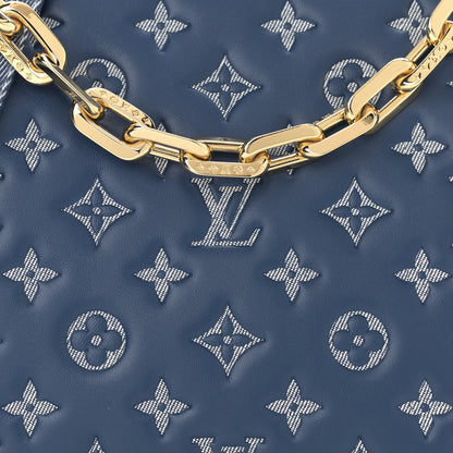 Louis Vuitton Lambskin Embossed Monogram Coussin PM Denim Blue 7 of 11