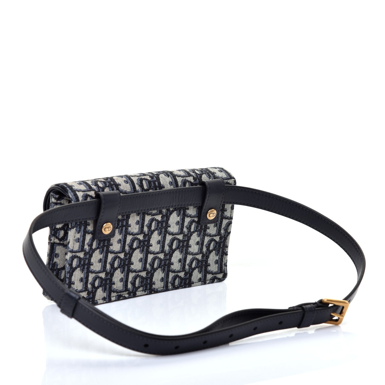 Christian Dior Oblique Saddle Belt Bag Blue 3 of 10