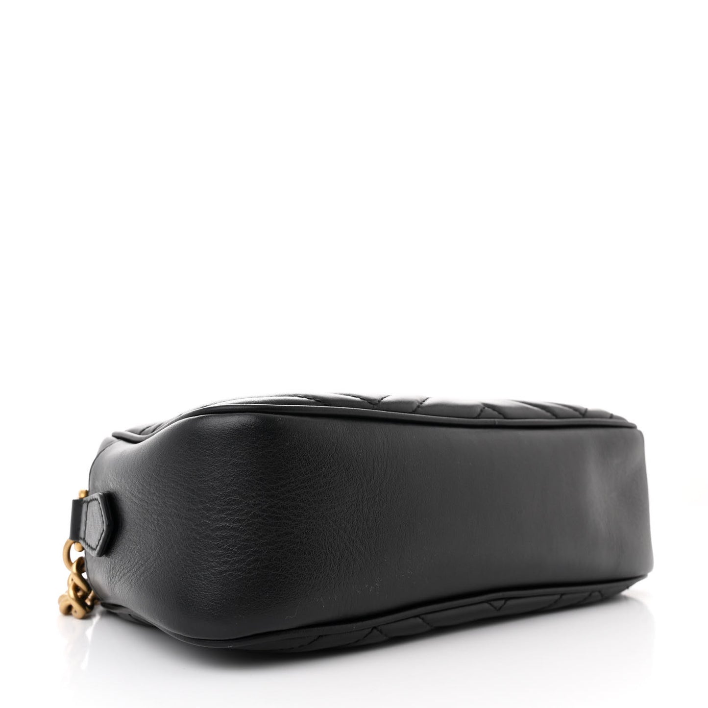Calfskin Matelasse Small GG Marmont Chain Shoulder Bag Black