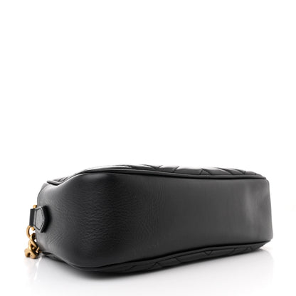 Gucci Calfskin Matelasse Small GG Marmont Chain Shoulder Bag Black 4 of 11