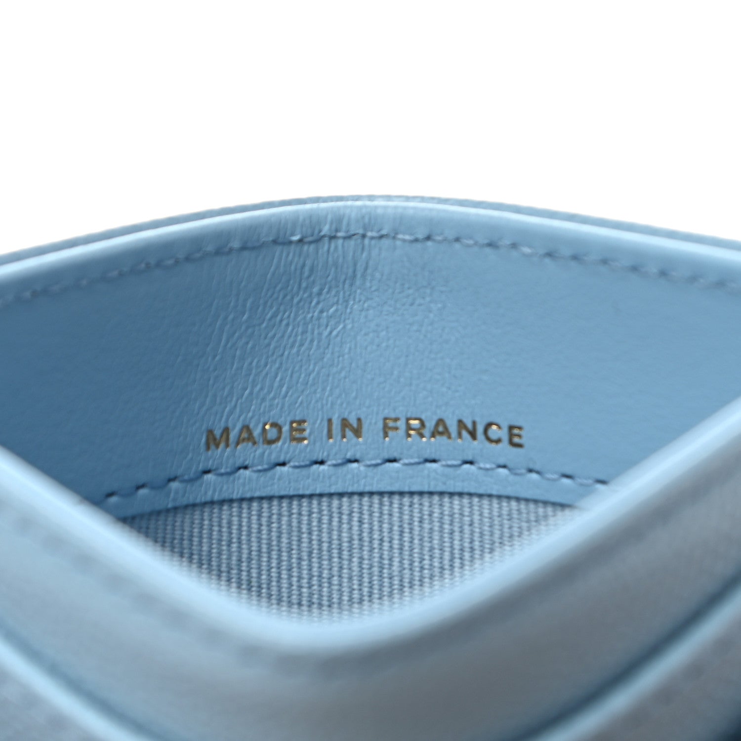 Chanel Caviar Quilted Card Holder Light Blue 7 of 9