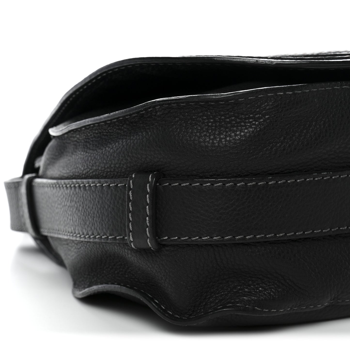 Calfskin Medium Marcie Round Crossbody Bag Black